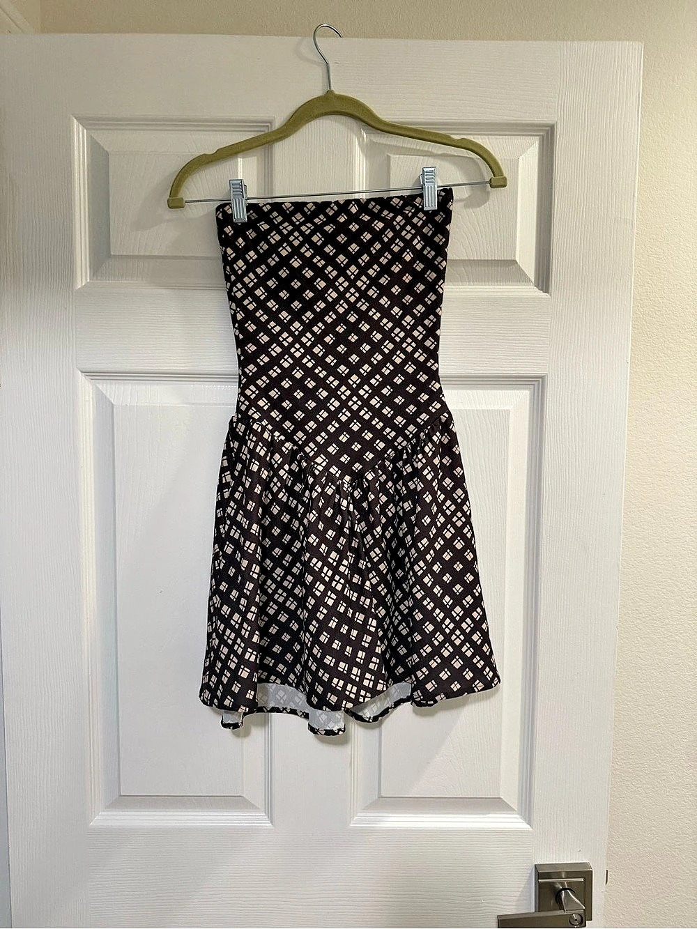 Reds Mackie Dress Geometric Mini in brown & Cream Size XS